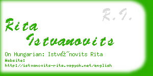 rita istvanovits business card